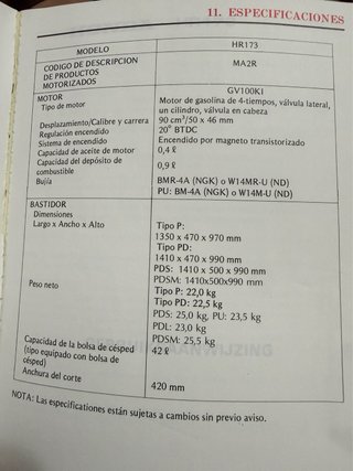 Cortacésped Honda HR 173 Gasolina