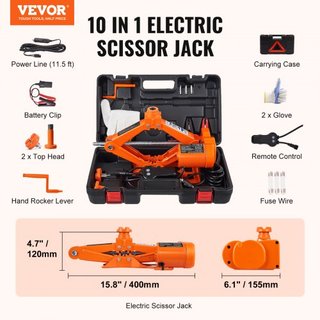Gato Eléctrico de Coche Gato de Suelo 3 Toneladas Gato de Tijera Eléctrico Herramienta de Reparación de Coche