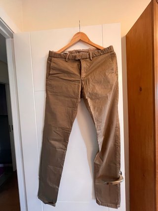 Pantalones Mango Hombre Talla L Beige