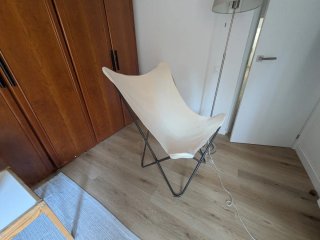 Silla Mariposa Beige y Negra