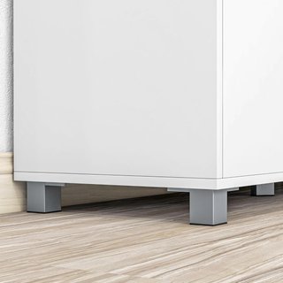 Mueble de Cocina Credenza Moderna de Madera con Armarios, Cajón y Compartimento Abierto, Mueble Multiusos para Cocina y Salón, 105X39X83Cm, Blanco
