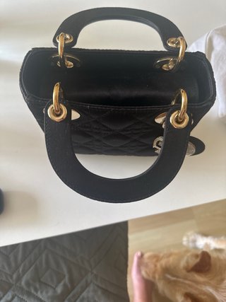 Bolso Lady Dior Mini Satén Negro