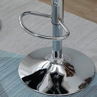 Set di 2 Sgabelli da Bar con Altezza Regolabile, Base in Metallo e Seduta in Pelle PU, Sgabelli da Cucina con Schienale e Poggiapiedi, 51.5X57.5X93-114.5Cm, Bianco