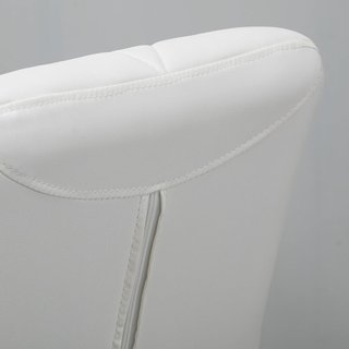 Set di 2 Sgabelli da Bar con Altezza Regolabile, Base in Metallo e Seduta in Pelle PU, Sgabelli da Cucina con Schienale e Poggiapiedi, 51.5X57.5X93-114.5Cm, Bianco