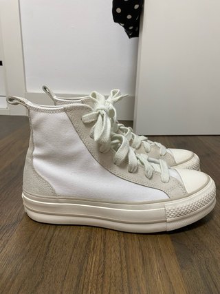 Converse All Star Plataforma Blancas Beige