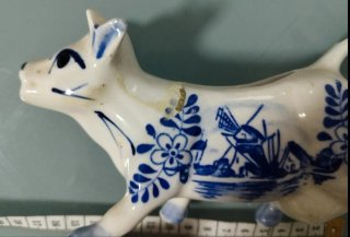 Jarras Vacas Delft Cerámica Azul y Blanco