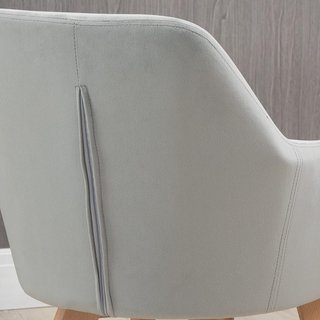 Set di 2 Sedie da Pranzo, Sedie Imbottire con Gambe in Legno, per Cucina con Braccioli in Velluto, Schienale Rigido, Comode, 54X57X80Cm, Grigio