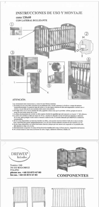 Cuna DREWEX Kolorino 120x60 (lateral móvil)