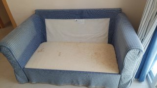 Sofá Cama Ikea Azul y Blanco