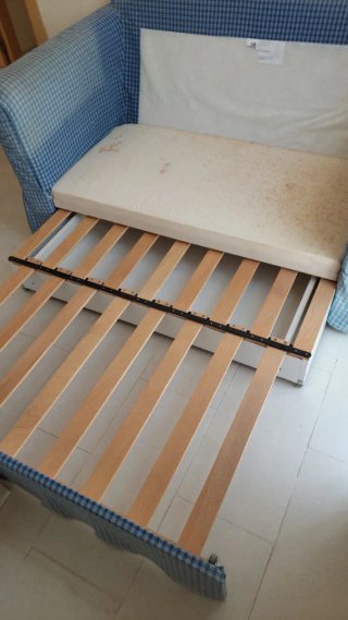 Sofá Cama Ikea Azul y Blanco