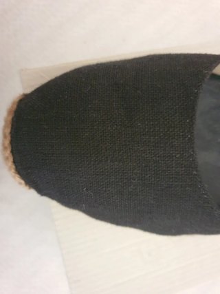 Sandalias cuña esparto lino negro talla 41