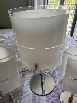 Set 3 Lampade Comodino Vetro e Metallo