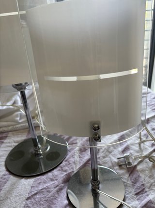Set 3 Lampade Comodino Vetro e Metallo