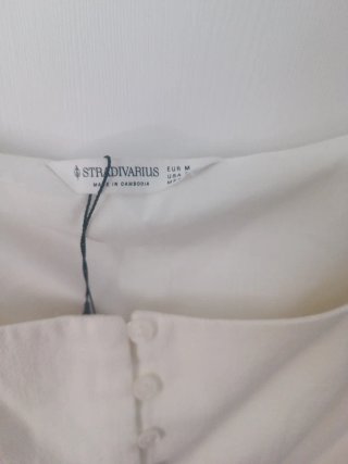 Chaleco Stradivarius Blanco Talla M