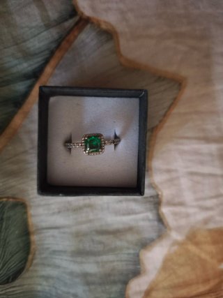 Anello Pandora con Zirconi Verdi Argento Taglia 56
