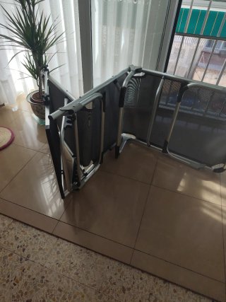 Hamaca aluminio y tela con parasol