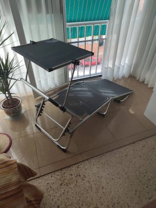 Hamaca aluminio y tela con parasol