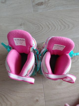 Patines Quad Niños Ruedas Luminosas Arcoíris