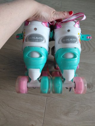 Patines Quad Niños Ruedas Luminosas Arcoíris