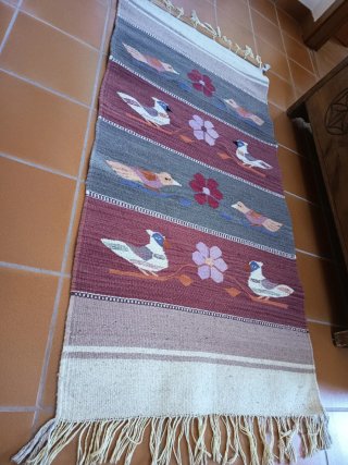 Alfombra kilim artesanal de lana