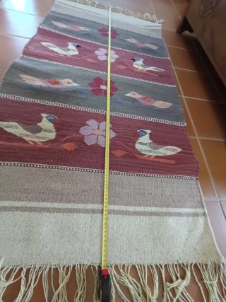 Alfombra kilim artesanal de lana