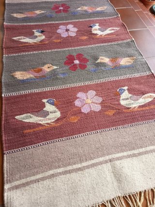 Alfombra kilim artesanal de lana
