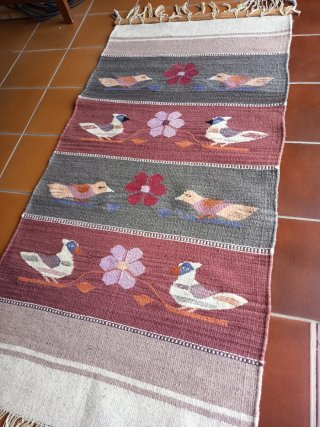 Alfombra kilim artesanal de lana