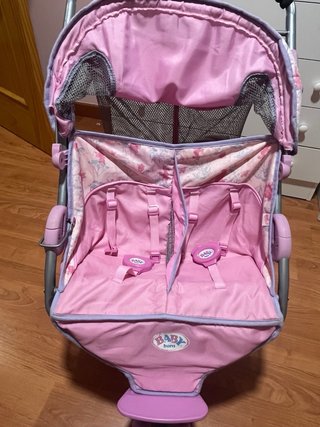 Carrito gemelar para muñecas