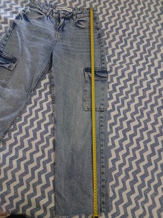 Jeans cargo vita alta