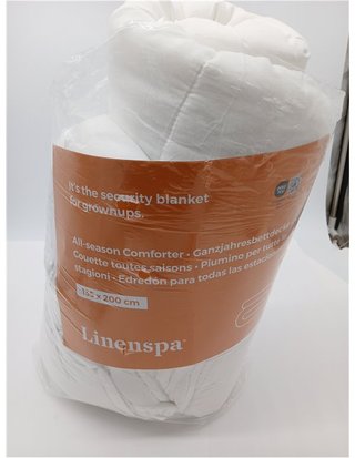 Linenspa Edredón nórdico de microfibra – relleno nórdico 4 estaciones – ultra suave – Edredon Cama 90 (135 x 200 cm) - Blanco