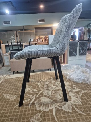 SILLA COMEDOR ACOLCHADA CAPITONE GRIS BEIGUE GANGA