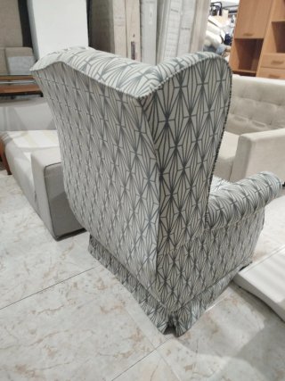 Sillón orejero butaca con estampado geométrico