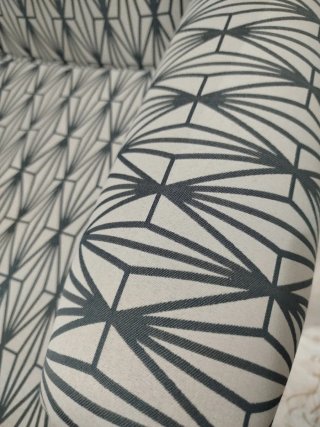 Sillón orejero butaca con estampado geométrico
