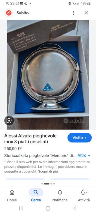 Alzata 3 piatti Alessi cesellati