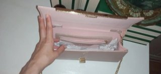Bolso Cartera Fiesta rosa y Dorado