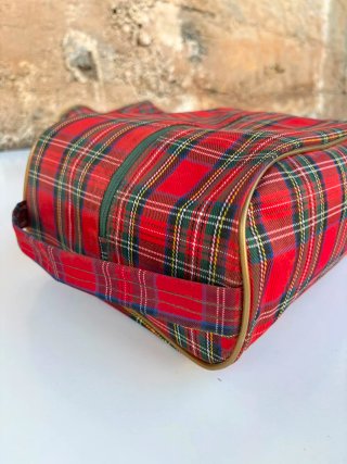 Neceser de golf cuadros rojo y verde