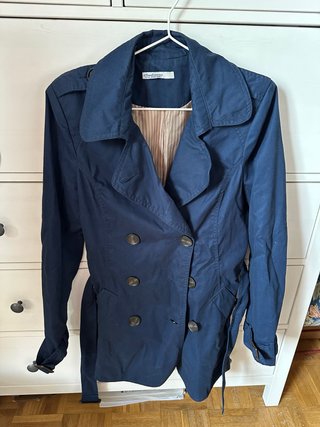 Gabardina Stradivarius Azul Talla M