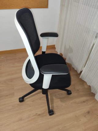 Sedia da ufficio ergonomica nera e bianca