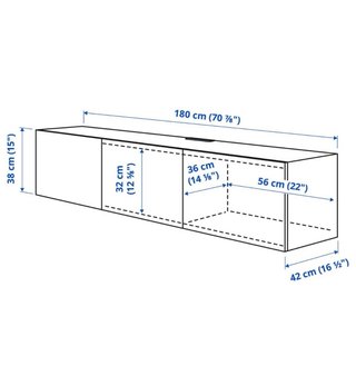 Mueble TV Besta 180cm Blanco Ikea