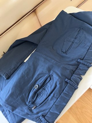 Pantalones Mango Hombre Azul