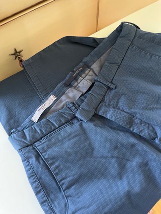Pantalones Mango Hombre Azul