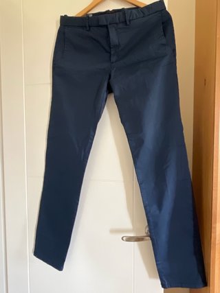 Pantalones Mango Hombre Azul