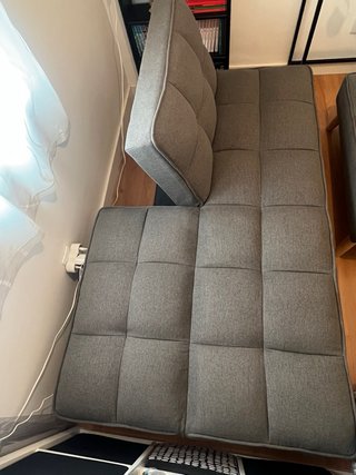 Sofá cama 2 plazas + reposapiés