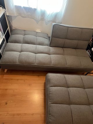 Sofá cama 2 plazas + reposapiés
