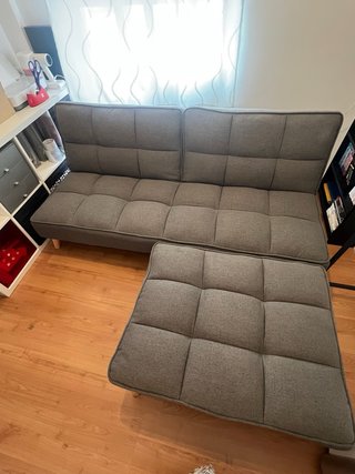 Sofá cama 2 plazas + reposapiés