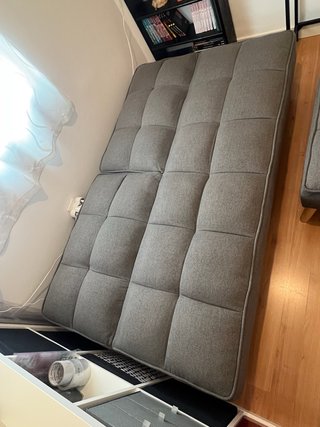 Sofá cama 2 plazas + reposapiés