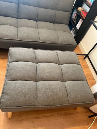 Sofá cama 2 plazas + reposapiés