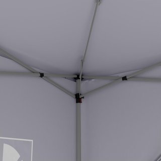 Toldo Plegable 3X3 Pop up Con 2 Puertas Y 2 Ventanas, 4 Paneles Laterales Y Bolsa De Transporte, Toldo De Exterior En Acero Y Tejido Oxford, Para Jardín, Fiestas, Camping, Blanco