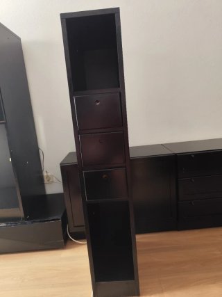 Mueble de salón negro modular