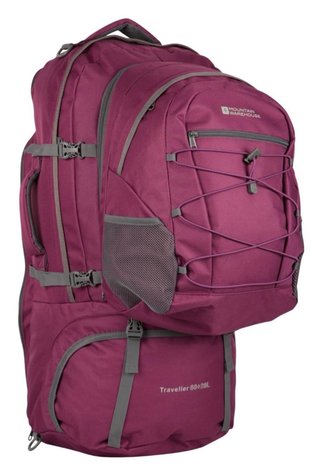 Mochilas Mountain Warehouse 60L + 20L 130 las dos